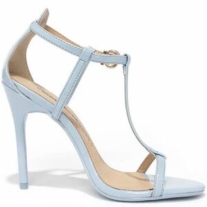 Leo Cashmere Blue Patent T Strap Dress Sandals